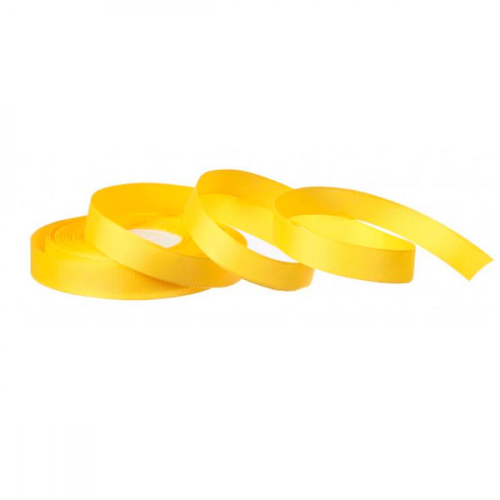 Стрічка репсова для декору 1,2см №16 (91м) жовта.