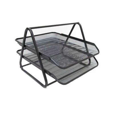 Лоток горизонтальний DSCN1088-B металевий 2 відділення чорний