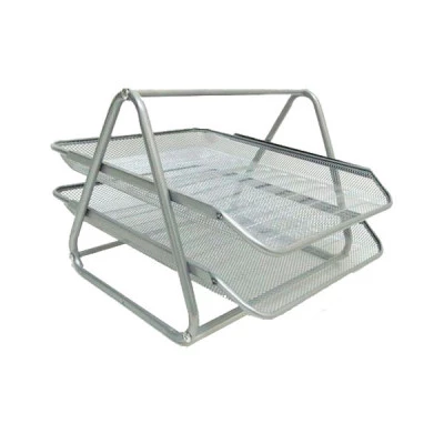 Лоток горизонтальний DSCN1088-S металевий 2 срібний відділення