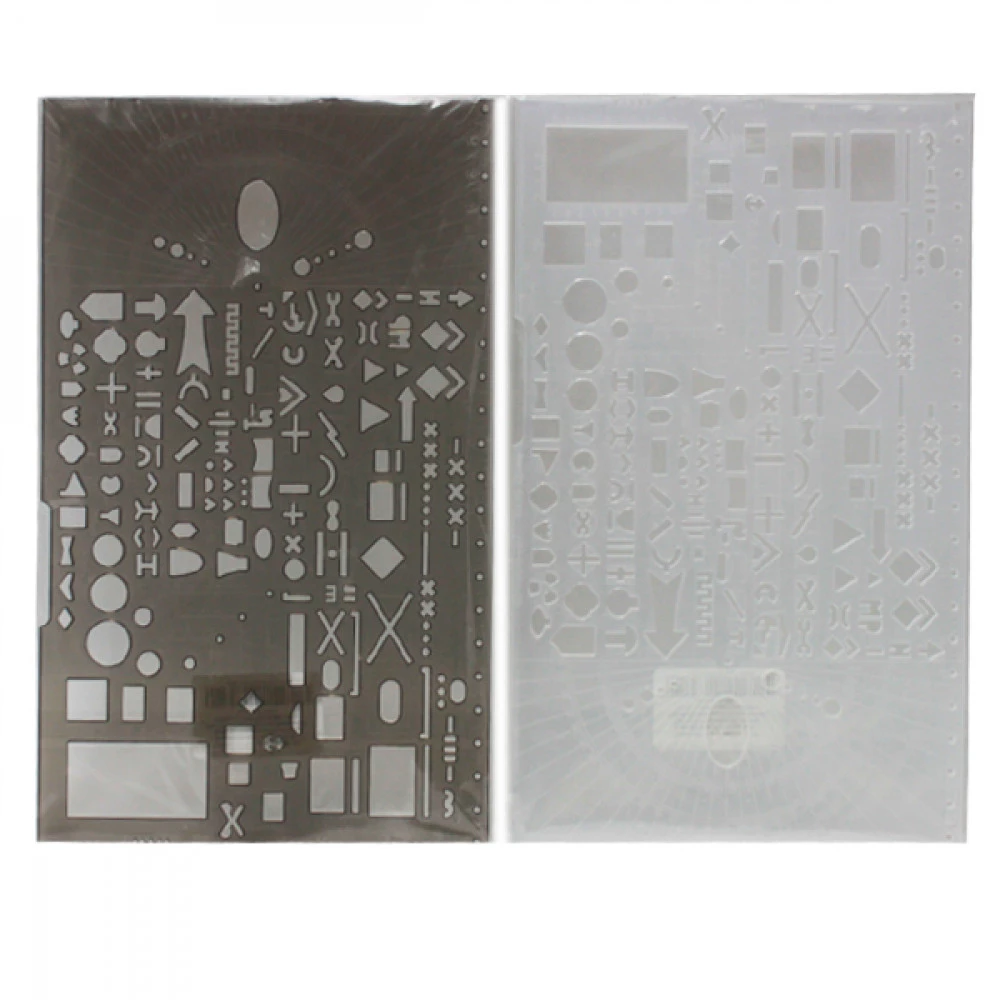 Лінійка - трафарет 22см Зразка НАТО в упаковці проз./дим