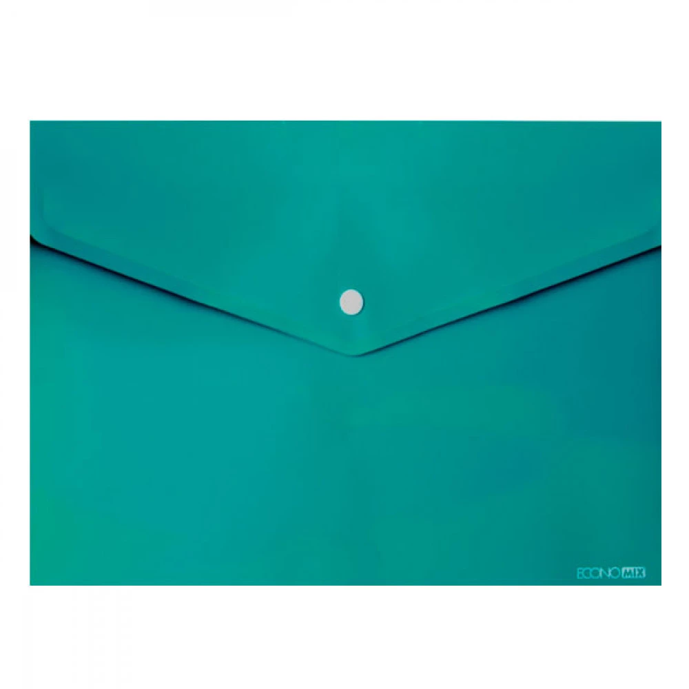Папка – конверт пластикова А4 Economix E31301-21 на кнопці бірюзова