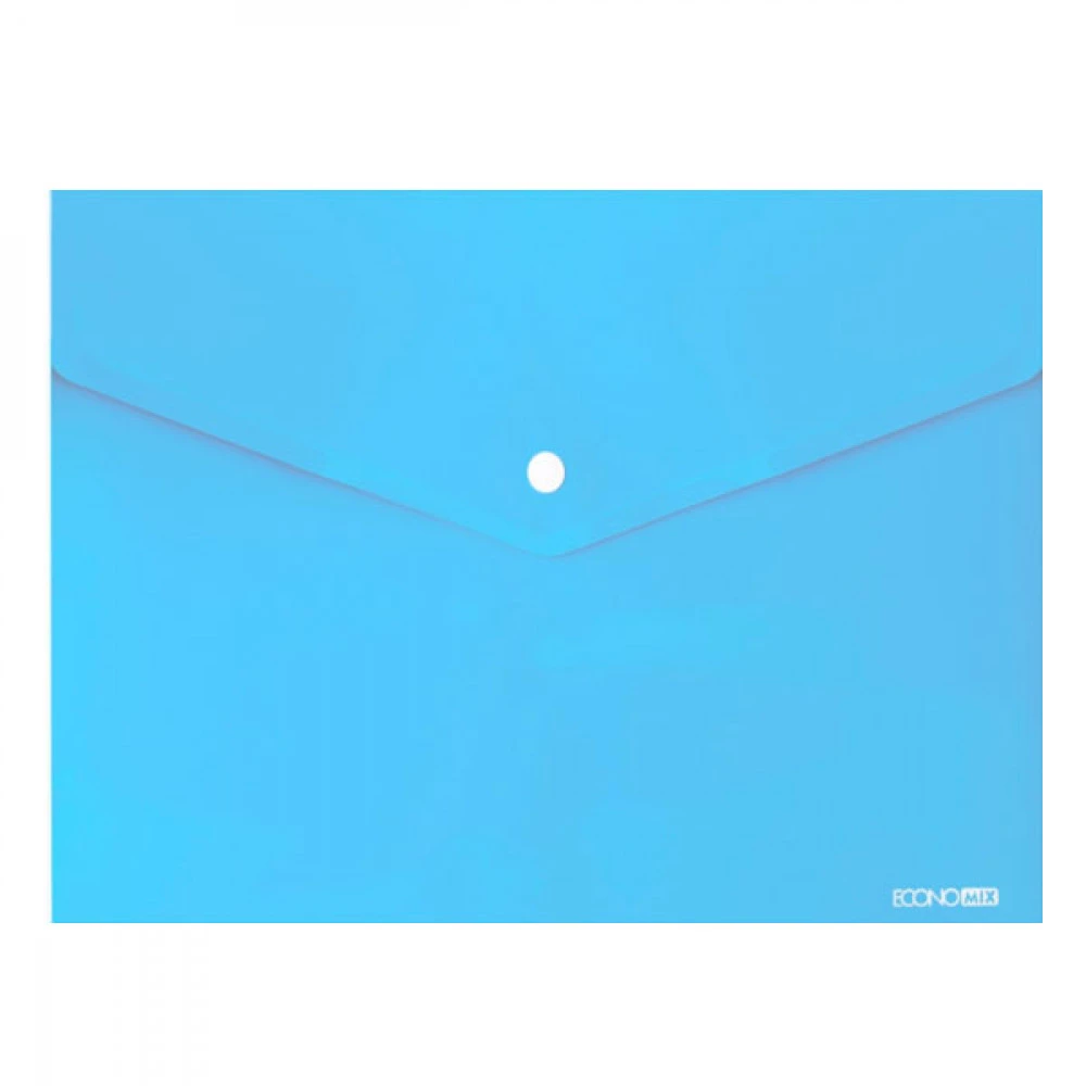 Папка – конверт пластикова А4 Economix E31301-82 на кнопці пастельно-блакитна