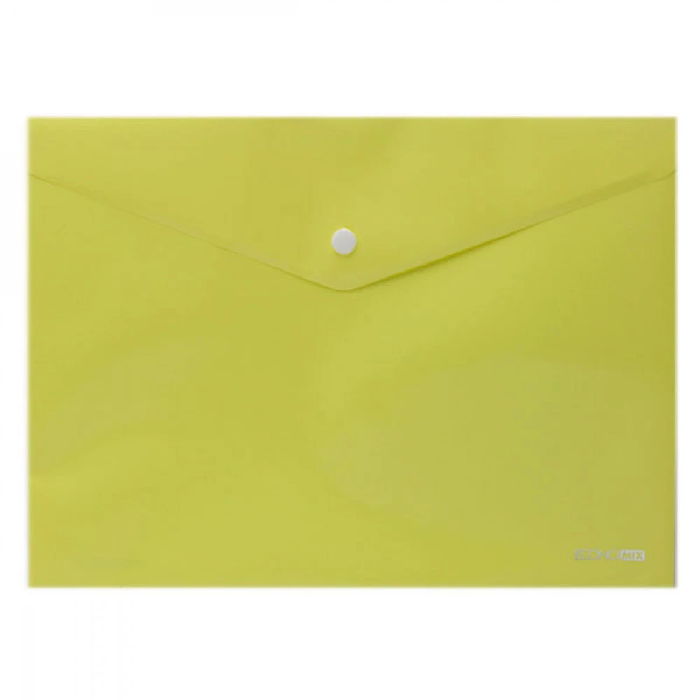 Папка – конверт пластикова А4 Economix E31301-85 на кнопці пастельно-жовта