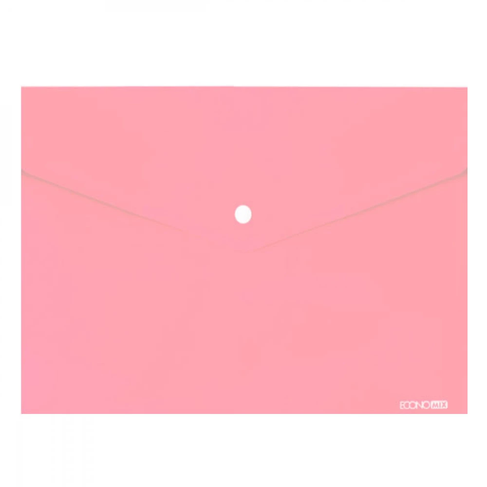 Папка – конверт пластикова А4 Economix E31301-89 на кнопці пастельно-рожева