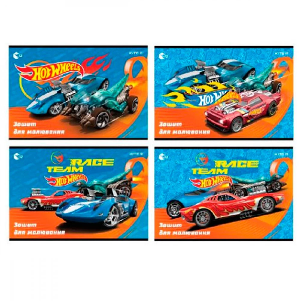 Альбом для малювання 12 аркушів А4 120 г/м2 Kite HW22-241 Hot Wheels УФ лак