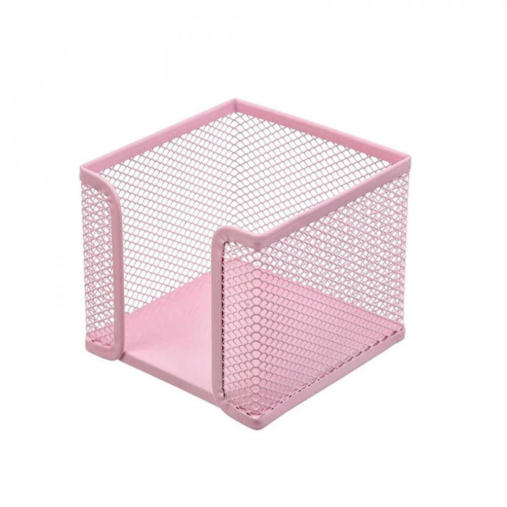 Бокс для паперу 100х100х100 BuroMAX ВМ6215-10 PASTEL метал.рожевий