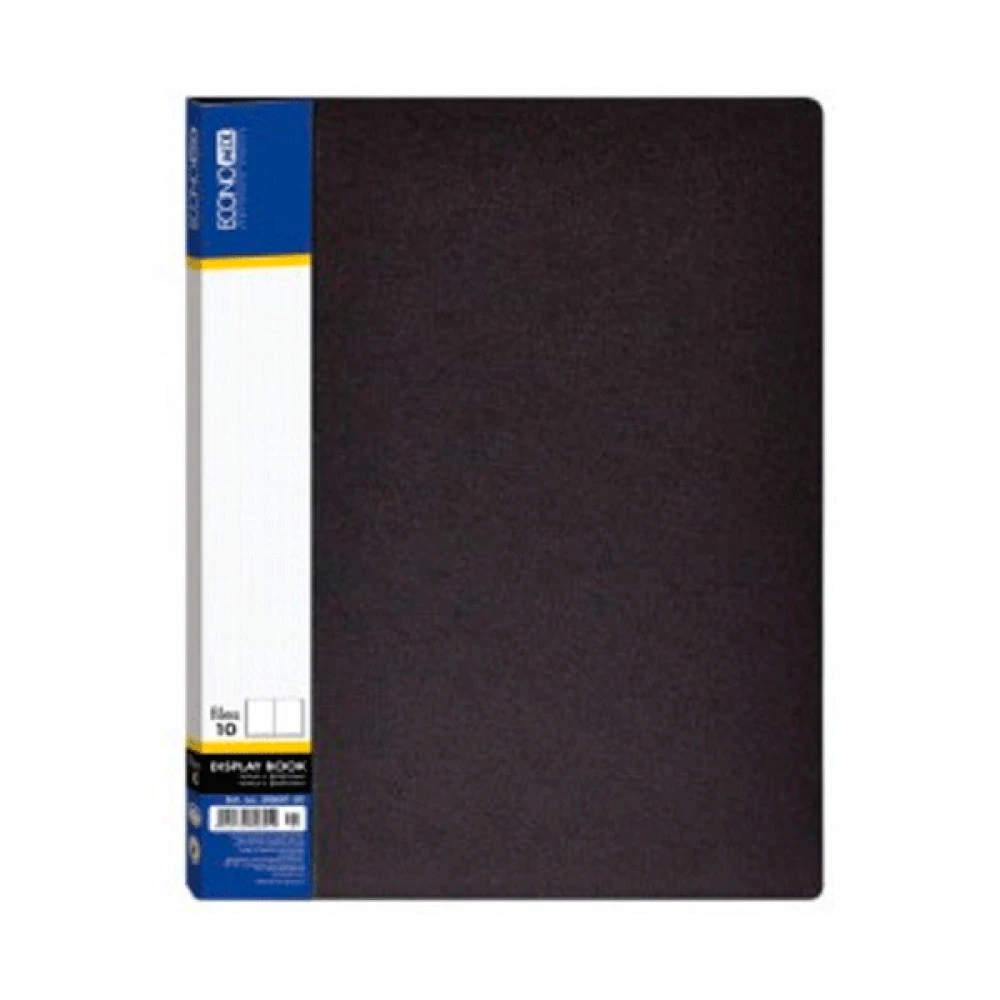 Папка пластикова з 10 файлами А4 Economix E30601-01 чорна