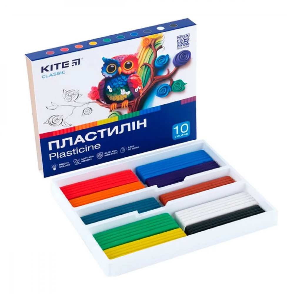 Пластилін 10кол 200г Kite K-084 Kite Classic
