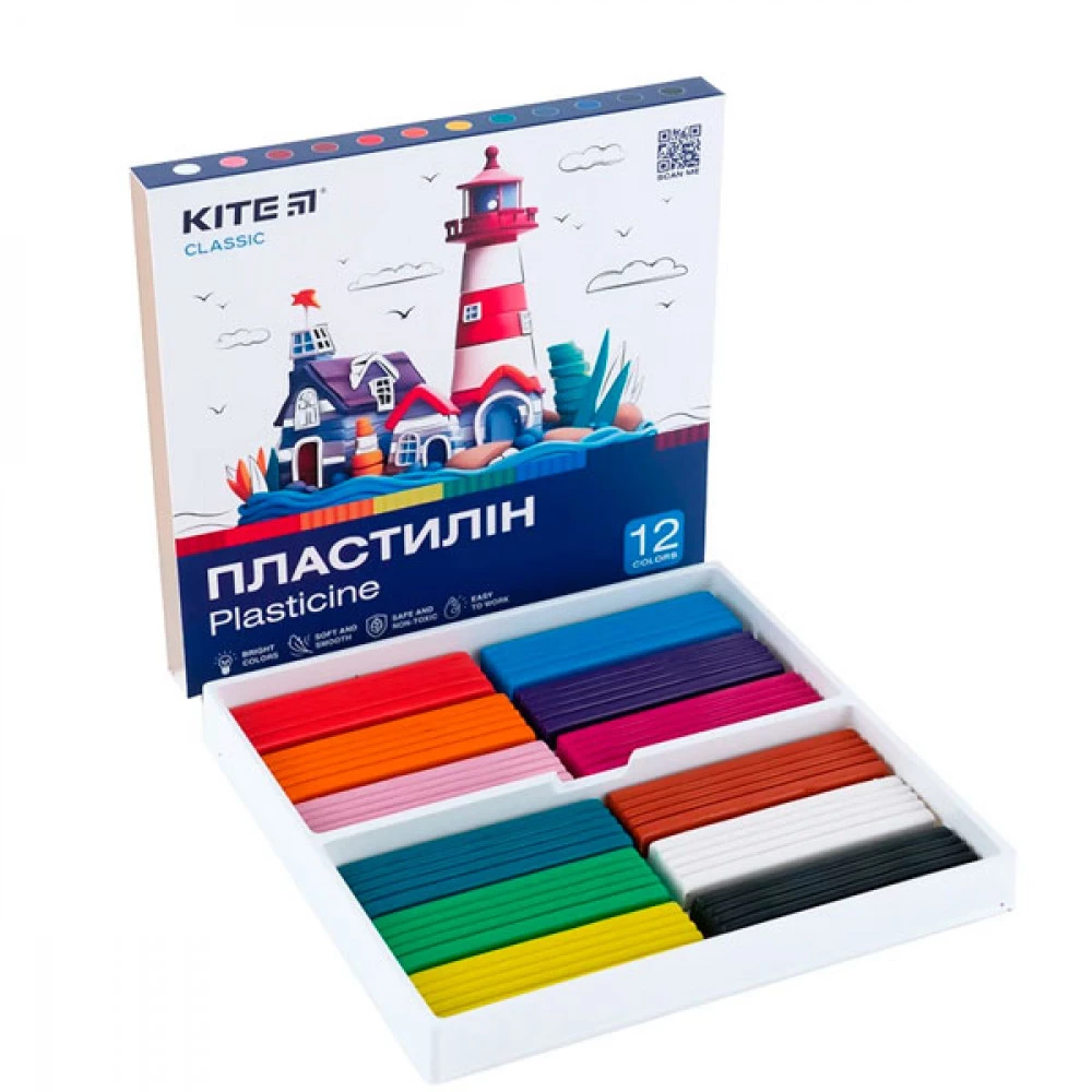 Пластилін 12кол Kite K-1086 Kite Classic 240г