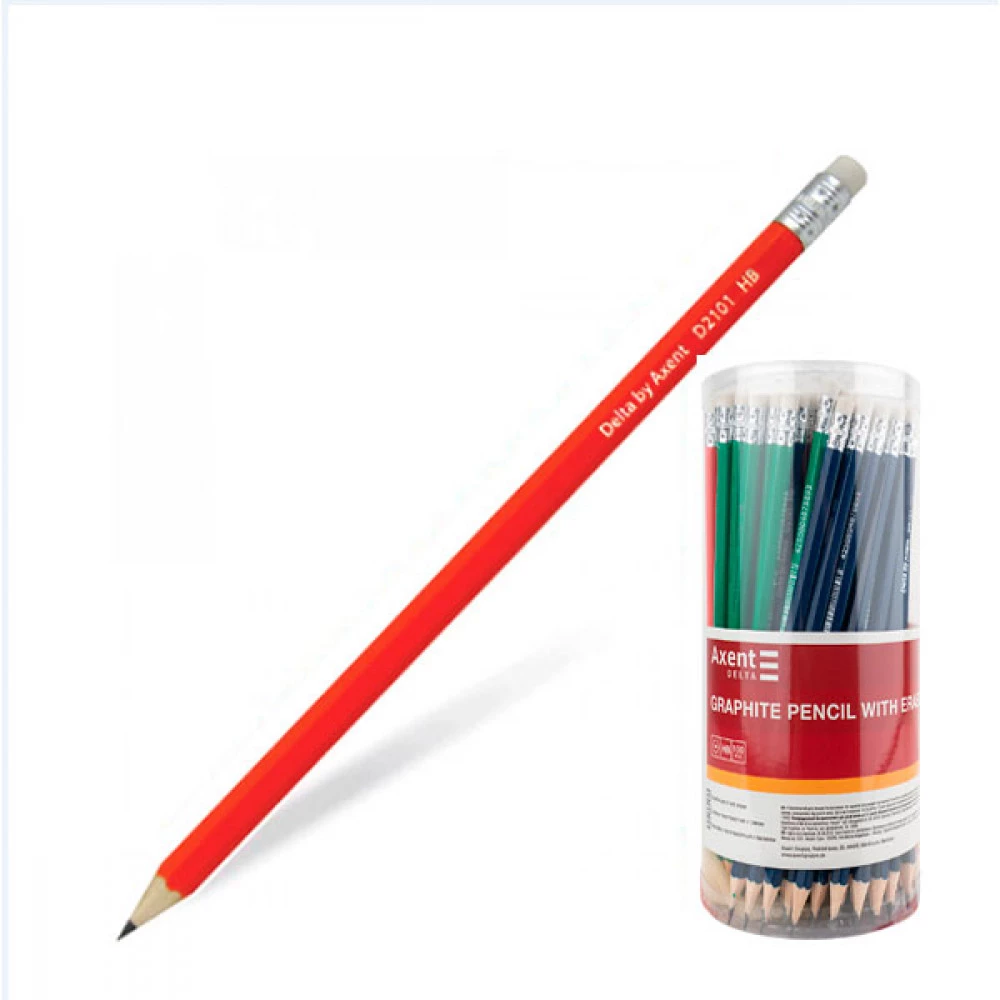 Олівець графітний "Delta" 2101 HB з гумкою (8501)
