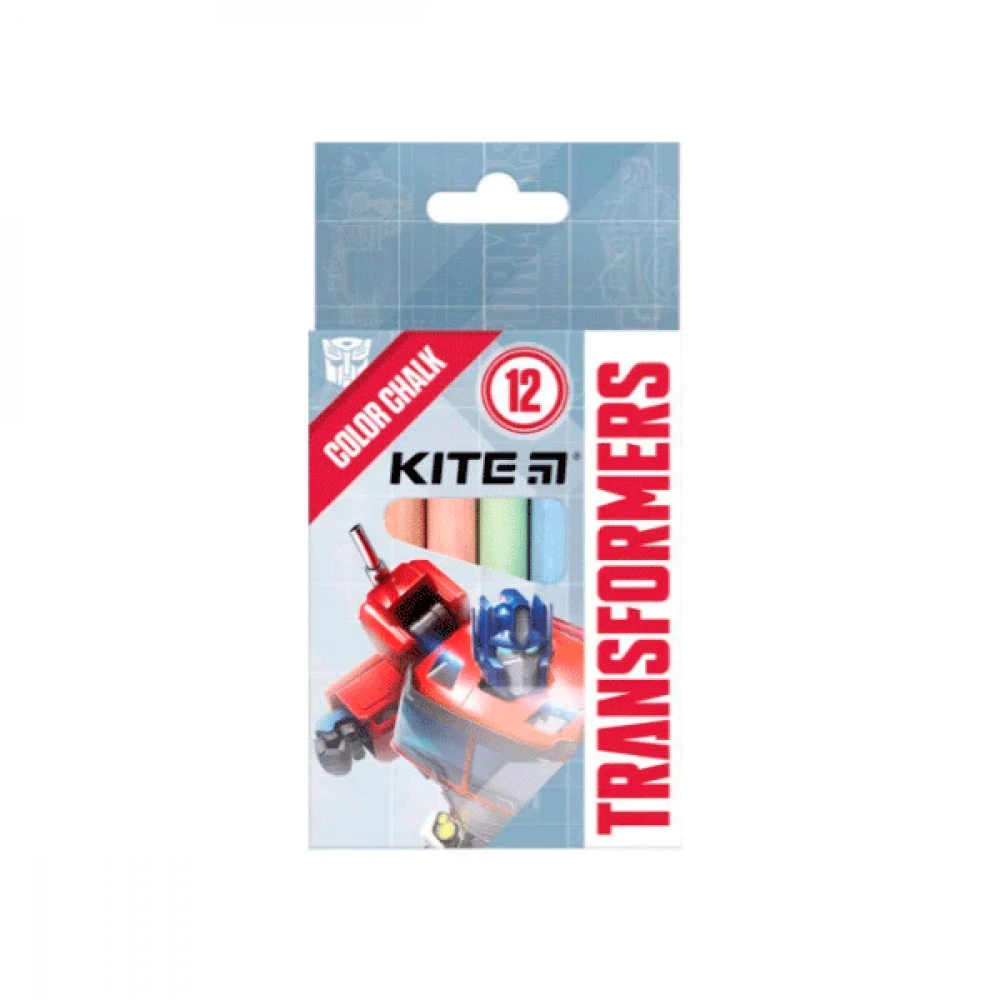 Крейда кольорова 6 кольорів Kite Transformers TF21-075 (12шт)