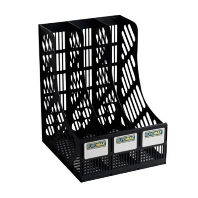 Лоток вертикальний BuroMAX ВМ6100 3в1 пластиковий чорний