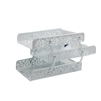 Лоток горизонтальний BuroMAX ВМ6255-12 Barocco металевий білий