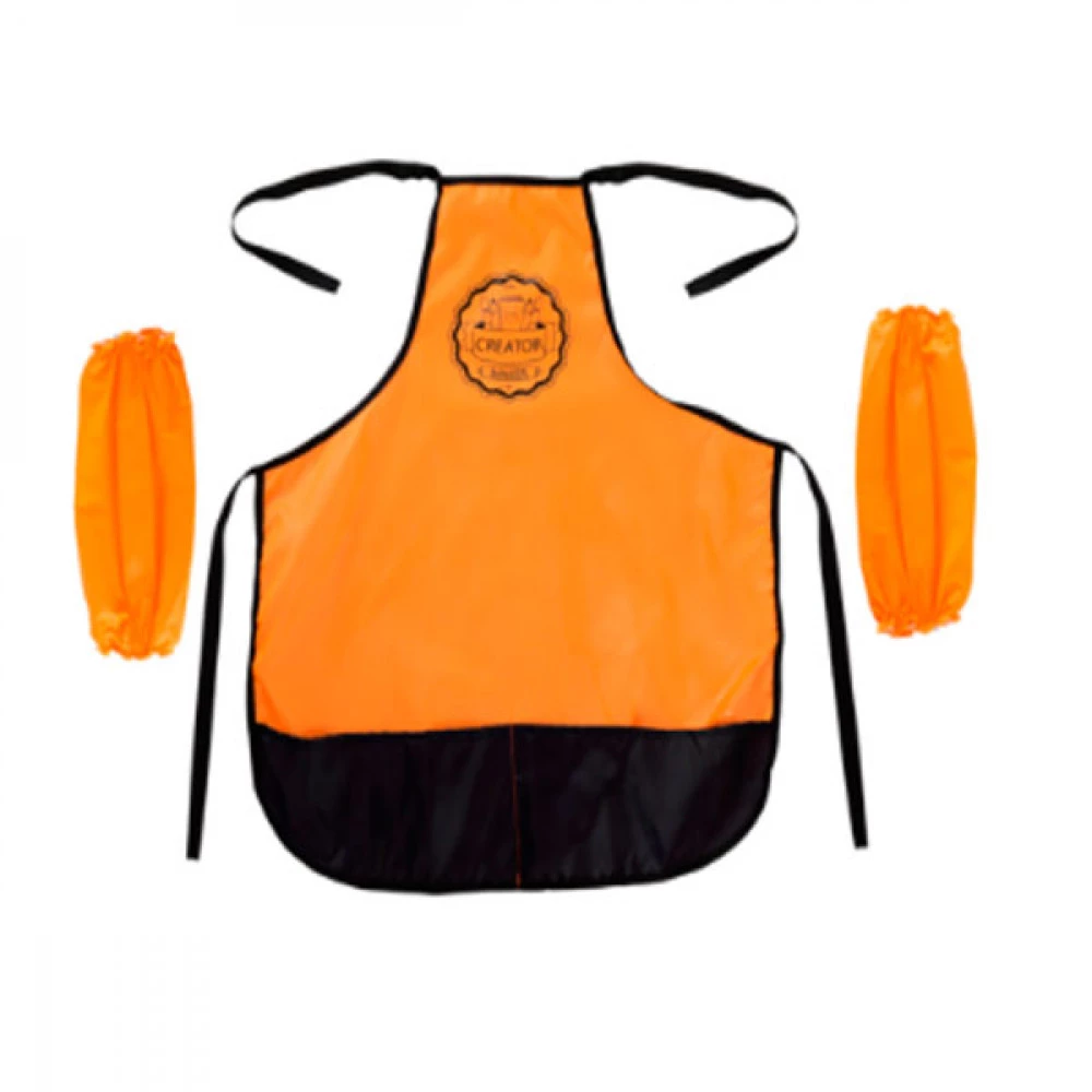 Фартух для праць + нарукавники ZiBi ZB6005 оранжевий з малюнком, на зріст 128 см