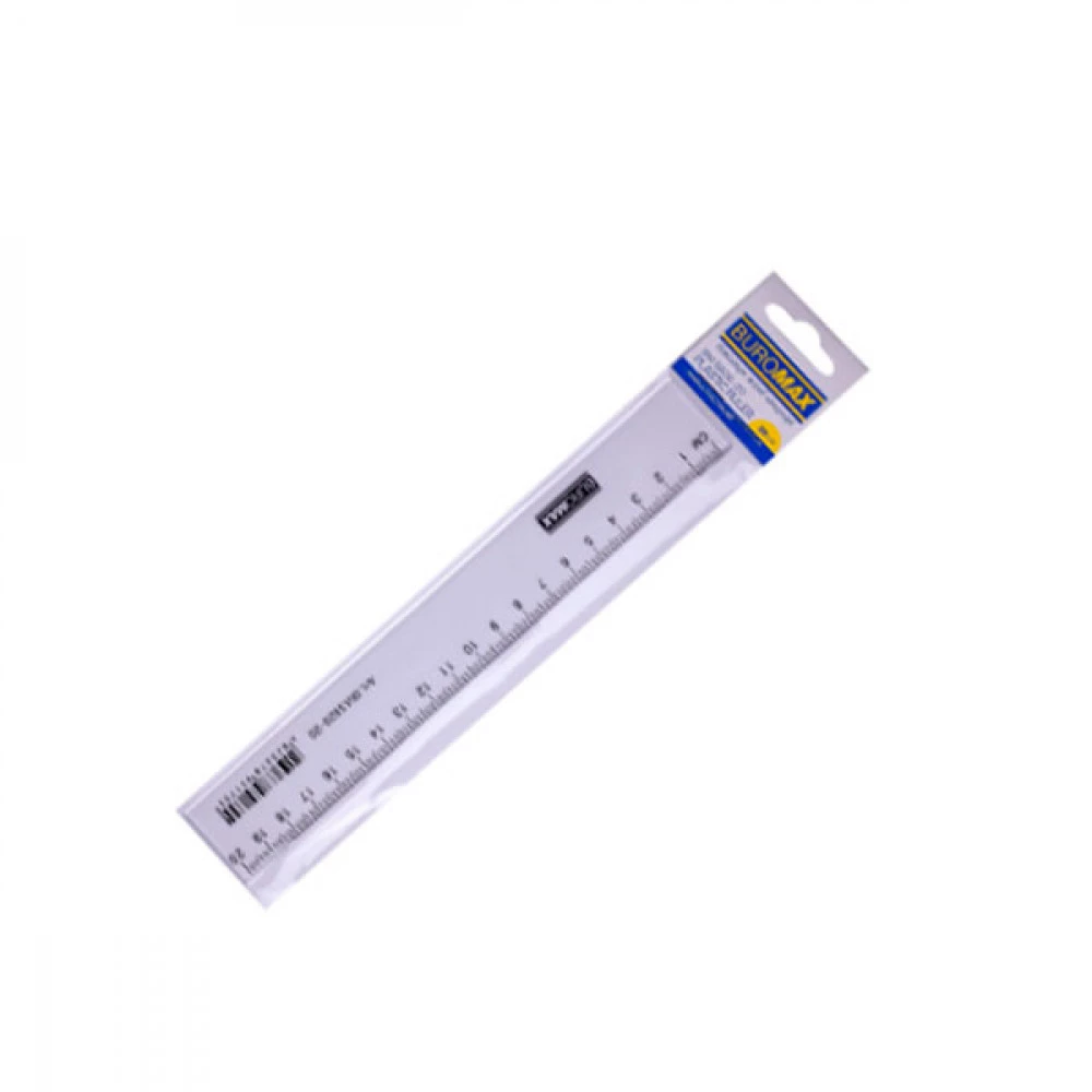 Лінійка пластикова 20 см BuroMAX 5826-20 прозора