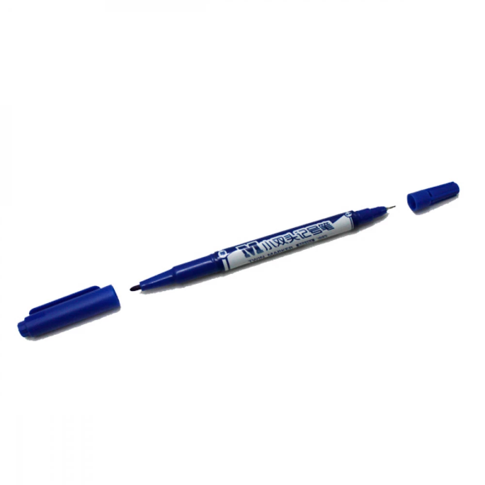 Маркер М6151 Aodemei перманентний двосторонній тонкий синій