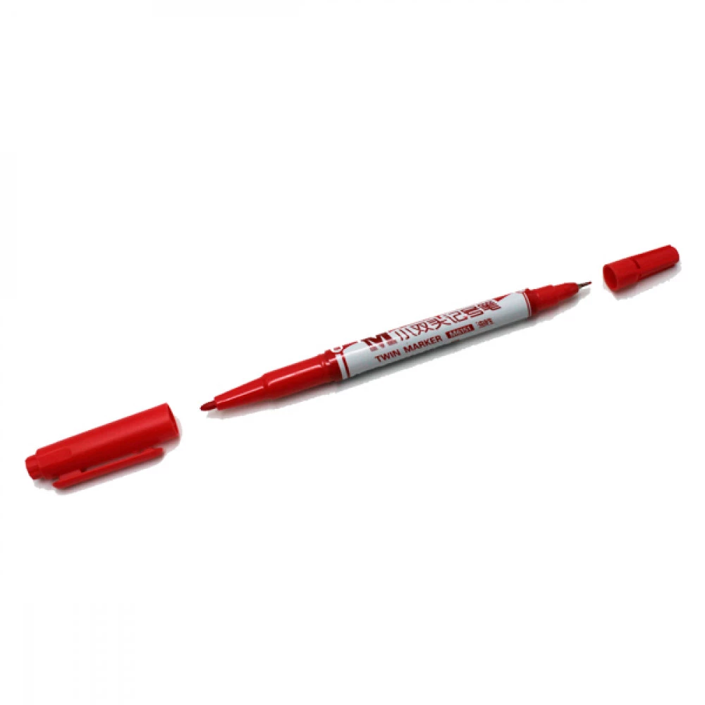 Маркер М6151 Aodemei перманентний двосторонній тонкий червоний