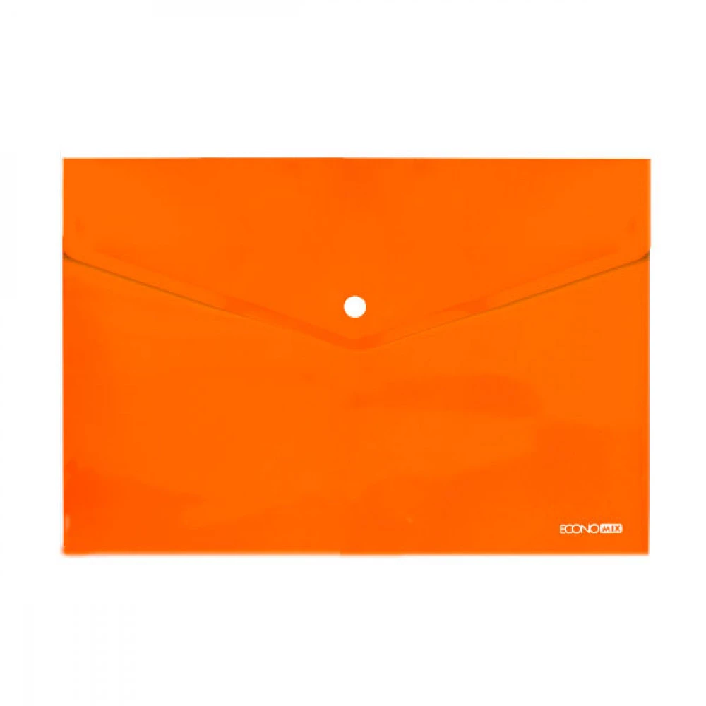 Папка-конверт пластикова А4 Economix E31301-06 на помаранчевій кнопці