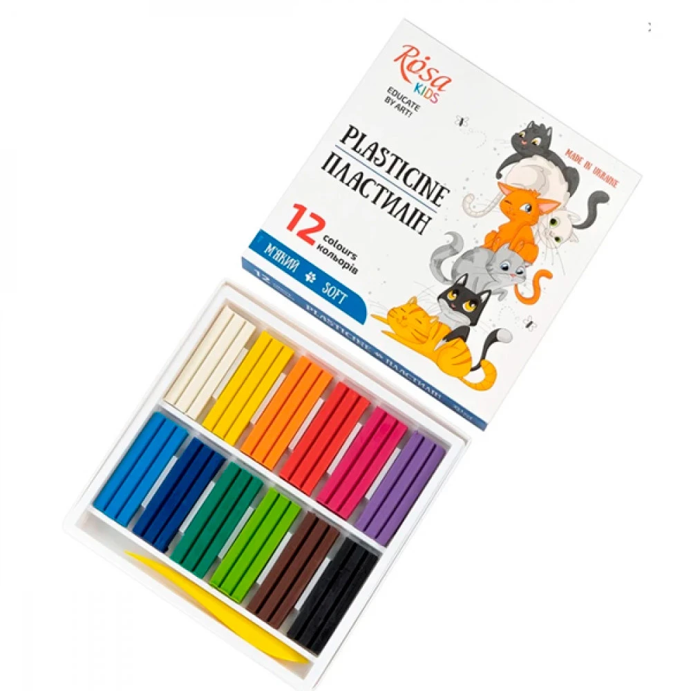 Пластилін 12кол 192г Rosa Kids 302102 Cats