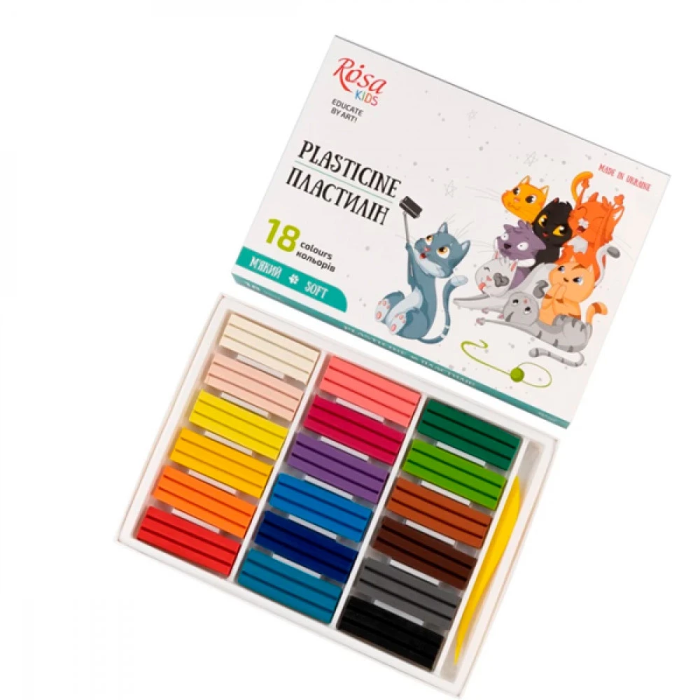Пластилін 18кол 288г Rosa Kids 302103 Cats