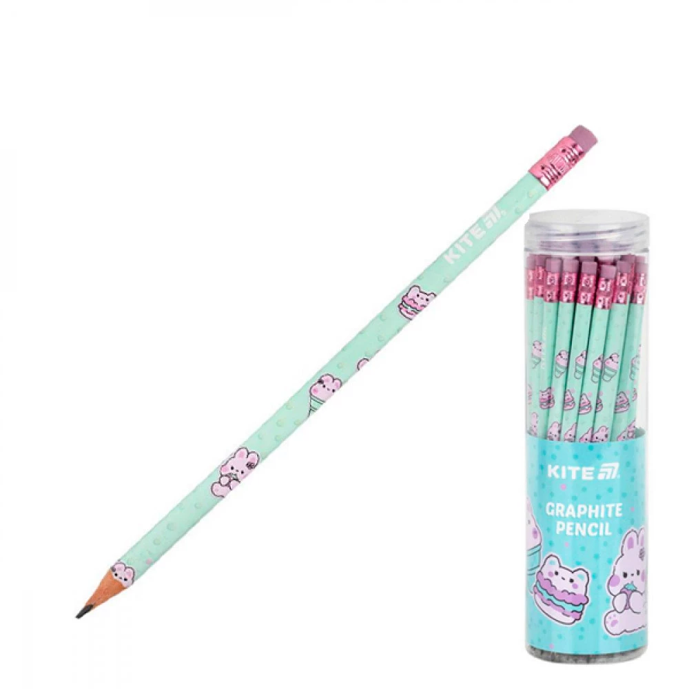 Олівець простий Kite Feel Good K25-046-2 з гумкою