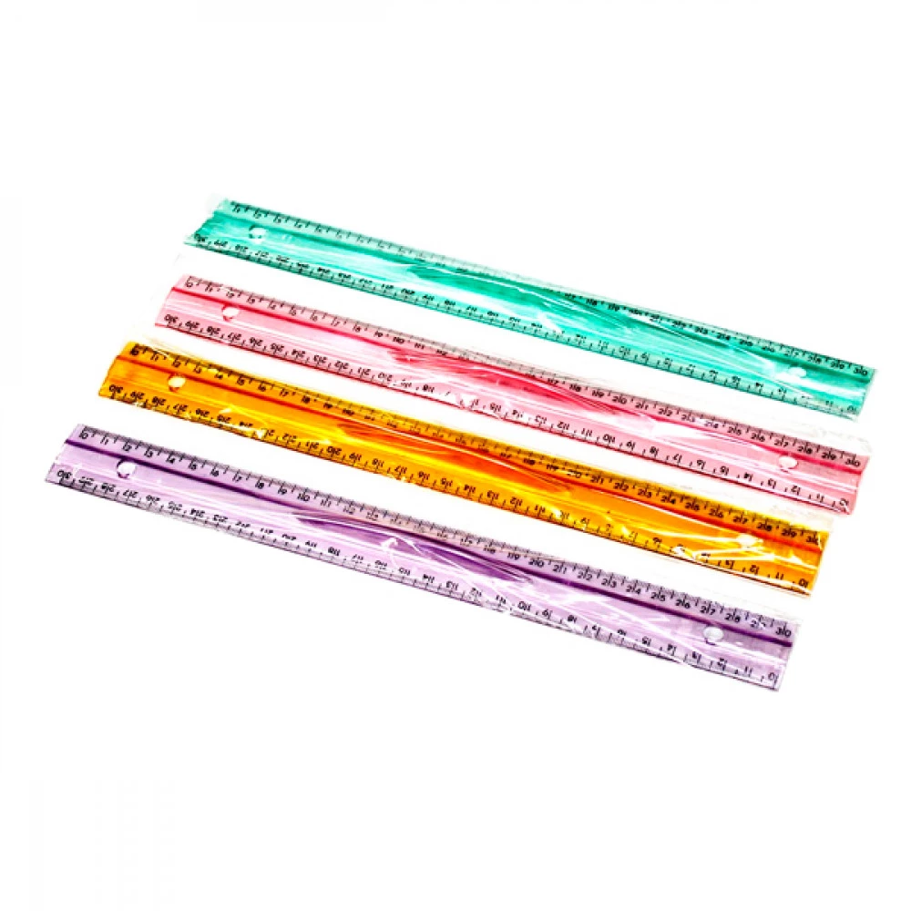 Лінійка пластикова 30см 0089 з ручкою