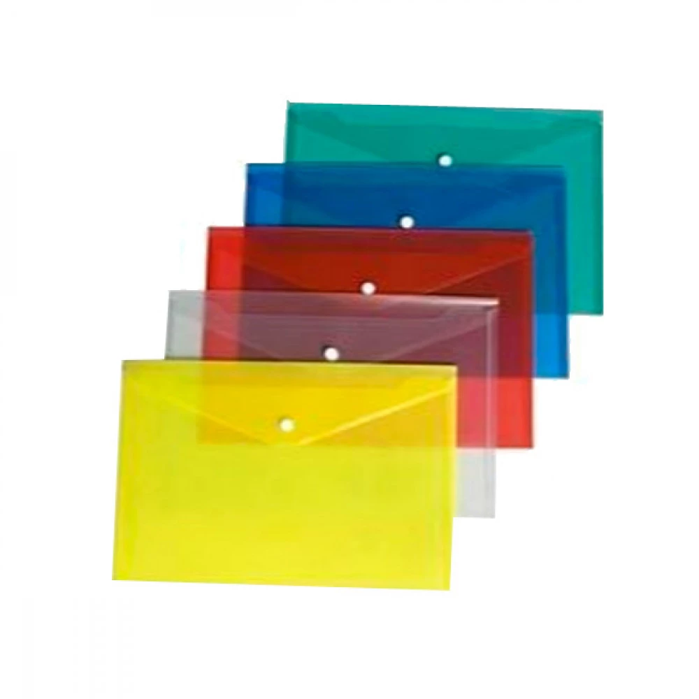 Папка-конверт пластикова А5 Economix E31316 на кнопці прозора Mix