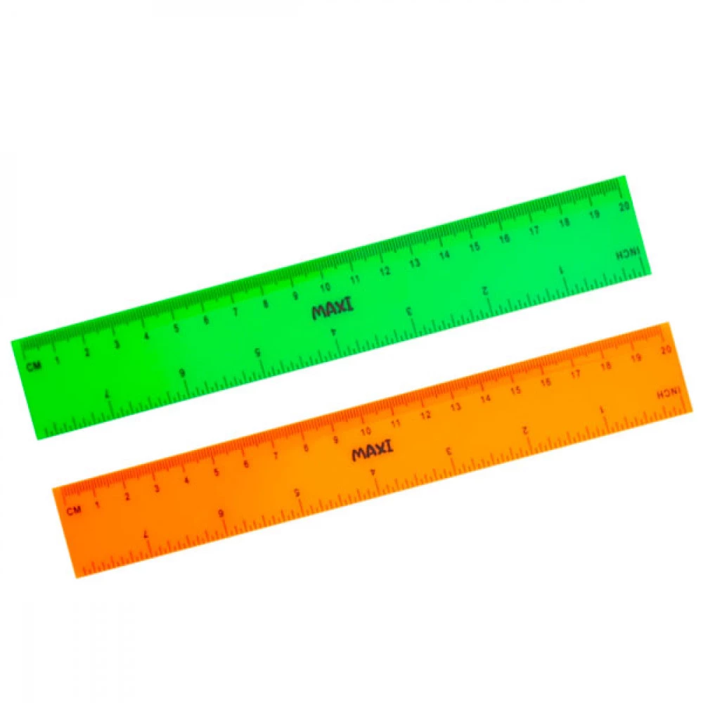 Лінійка пластикова 20см MAXI MX-81338 NEON MIX