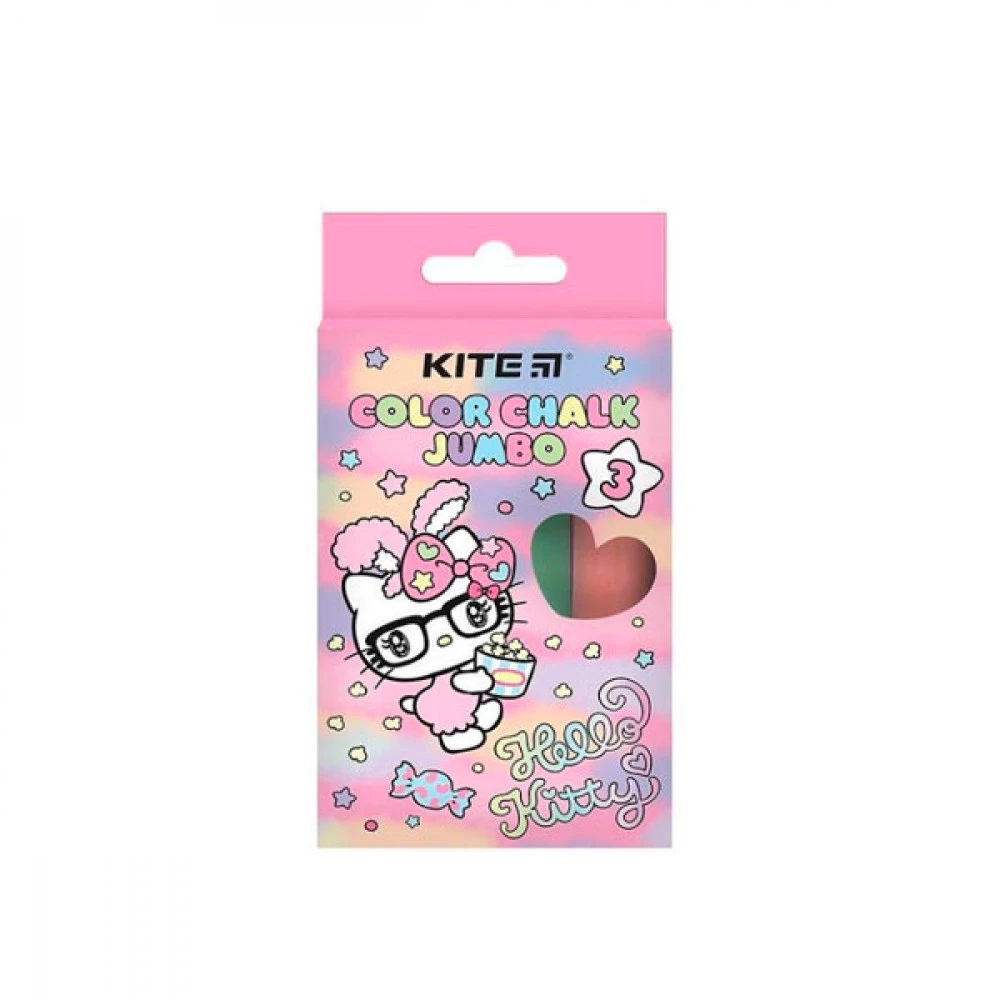 Крейда кольорова 3 кольори Kite Jumbo Hello Kitty HK24-077