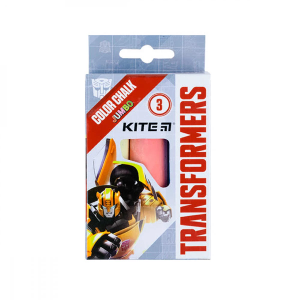 Крейда кольорова 3 кольори Kite Jumbo Transformers TF21-077