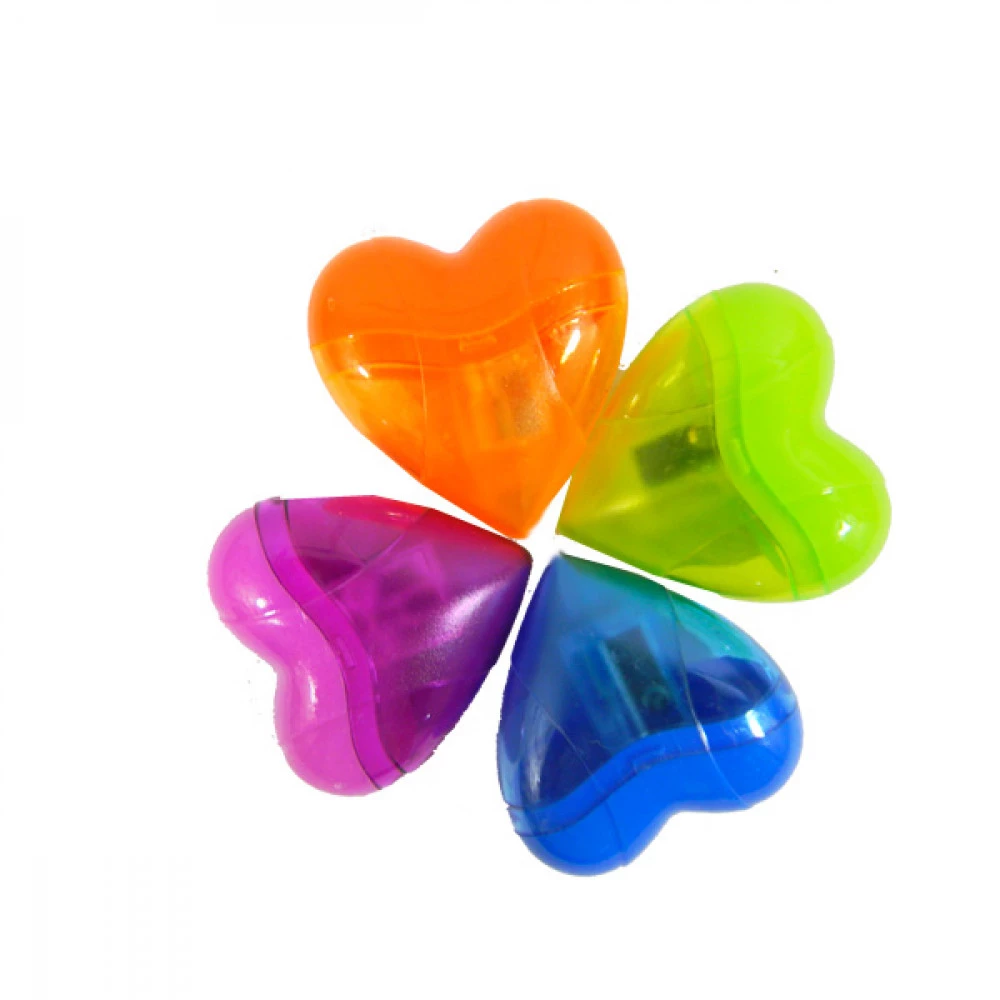 Точилка пластиковая "Сердечко" 1708с контейнером Mix