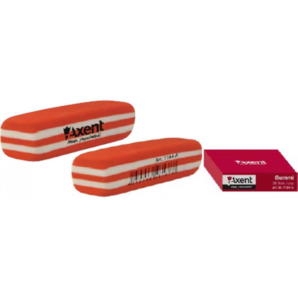 Гумка Axent 1184-А для олівця 2-х кольоровий