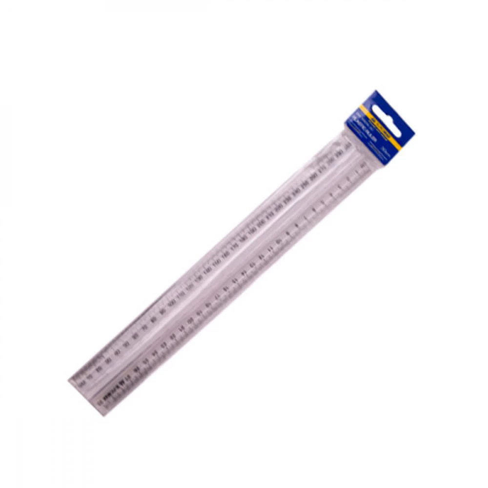 Лінійка пластикова 30 см BuroMAX 5828-30 з ручкою в блістері