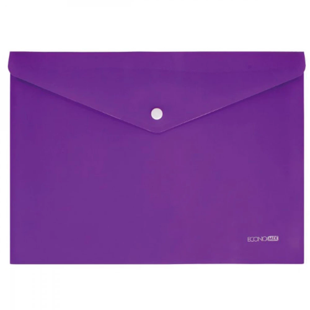Папка - конверт пластиковий А4 Economix E31305-58 на кнопці непроз.фіолет