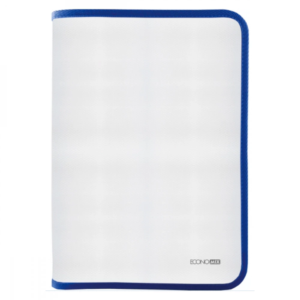 Папка пластикова А4 Economix E31644-02 на блискавці прозора, синя