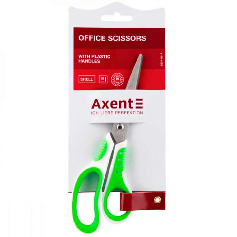 Ножиці Axent 18 см 6304-09 біло-салатові