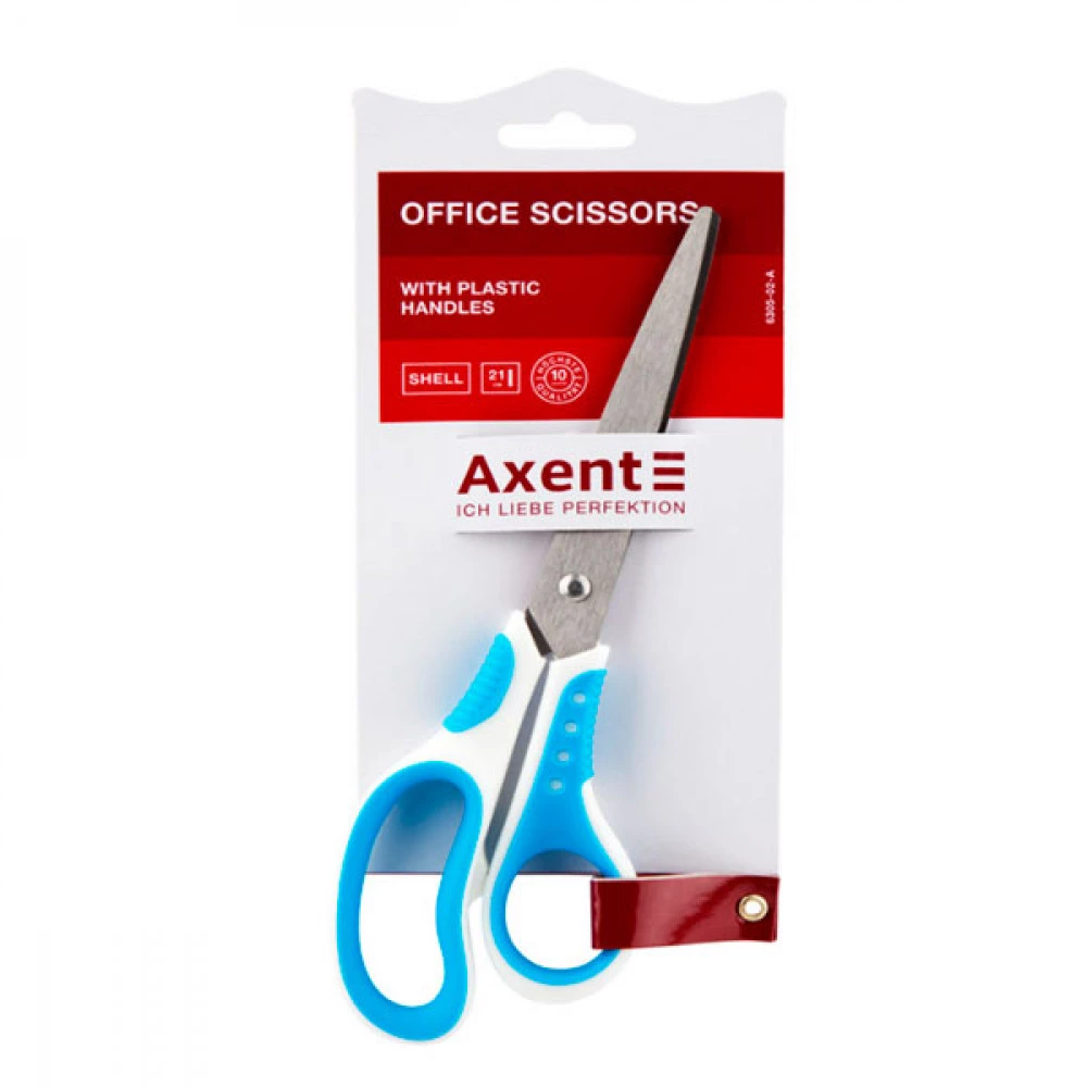 Ножиці Axent 21 см 6305-02 біло-блакитні