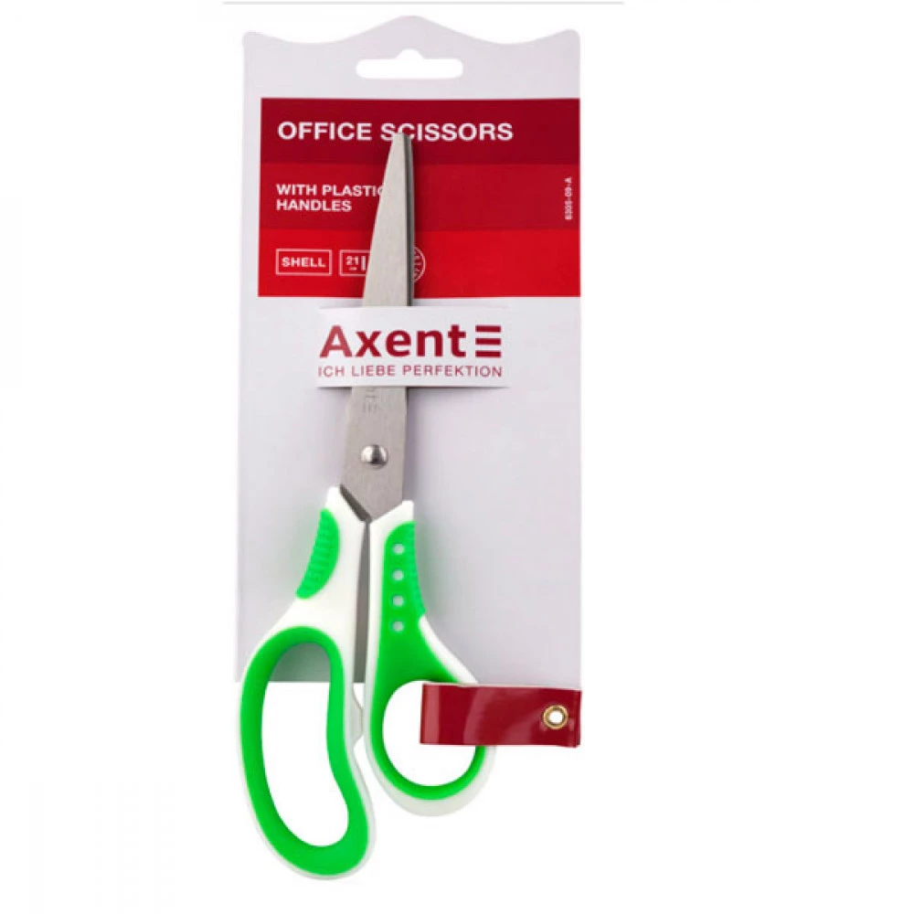 Ножиці Axent 6305-09 Shell 21см біло-салатові