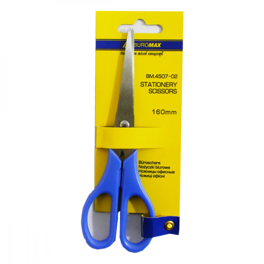 Ножиці "BuroMax" металеві 16 см 4507-02 сині