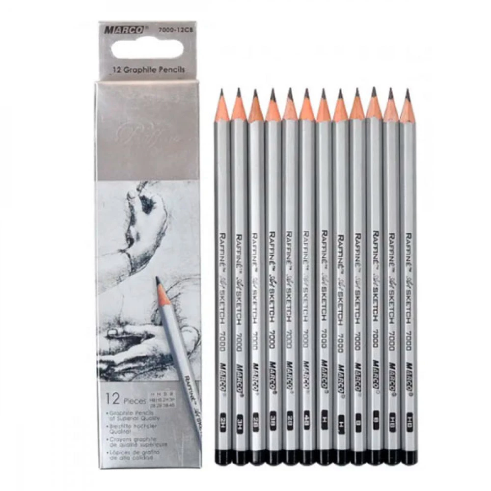 Олівці прості "Marco" 7000/12 Н-4В (12 шт)