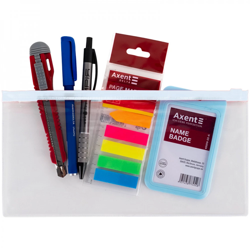 Папка - конверт пластикова DL Axent 1409-21 біла застібка