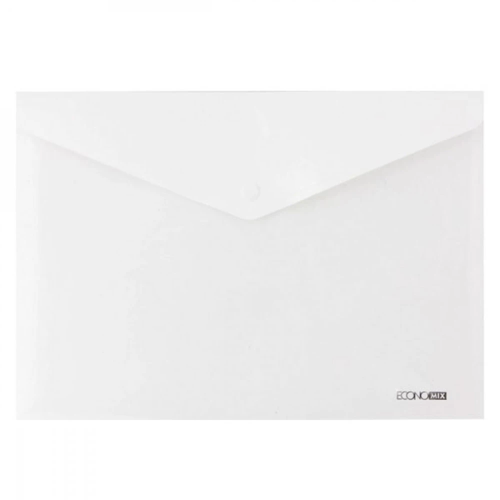 Папка – конверт пластикова А4 Economix E31301-14 на кнопці біла