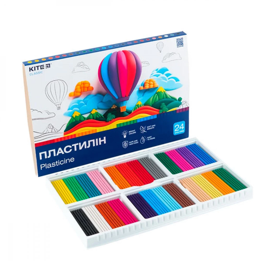 Пластилін 24кол Kite K-089 Kite Classic 480г