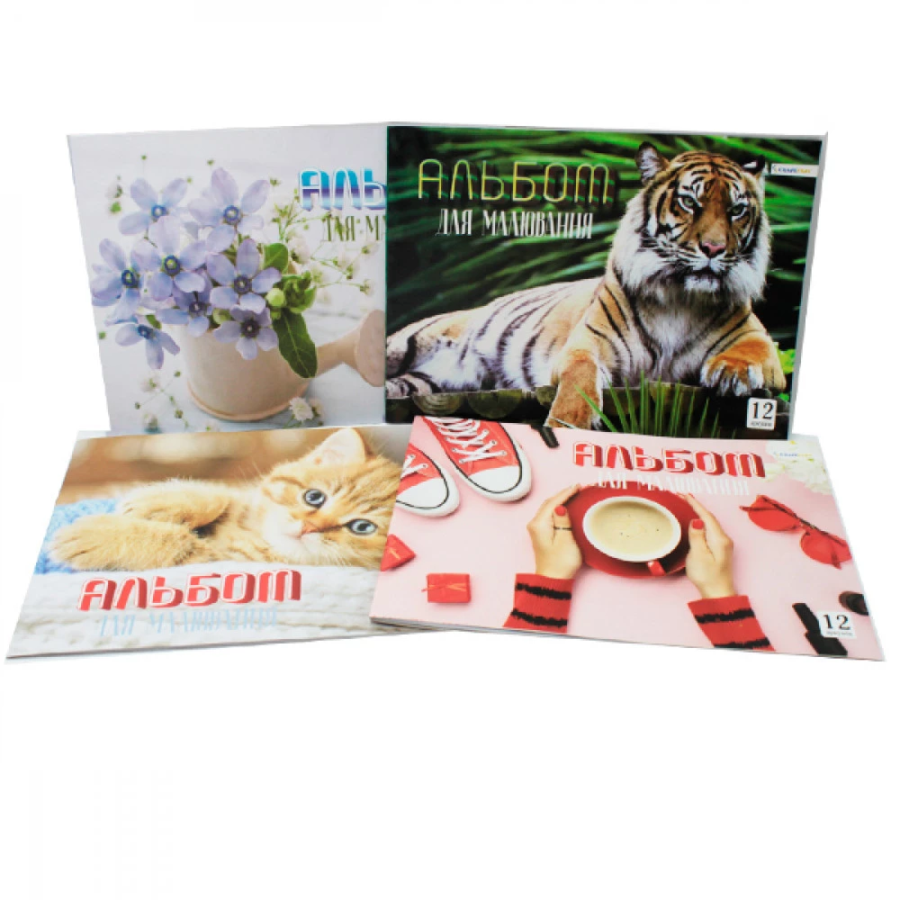 Альбом 12л 100 г/м А-11 на скобі Mix