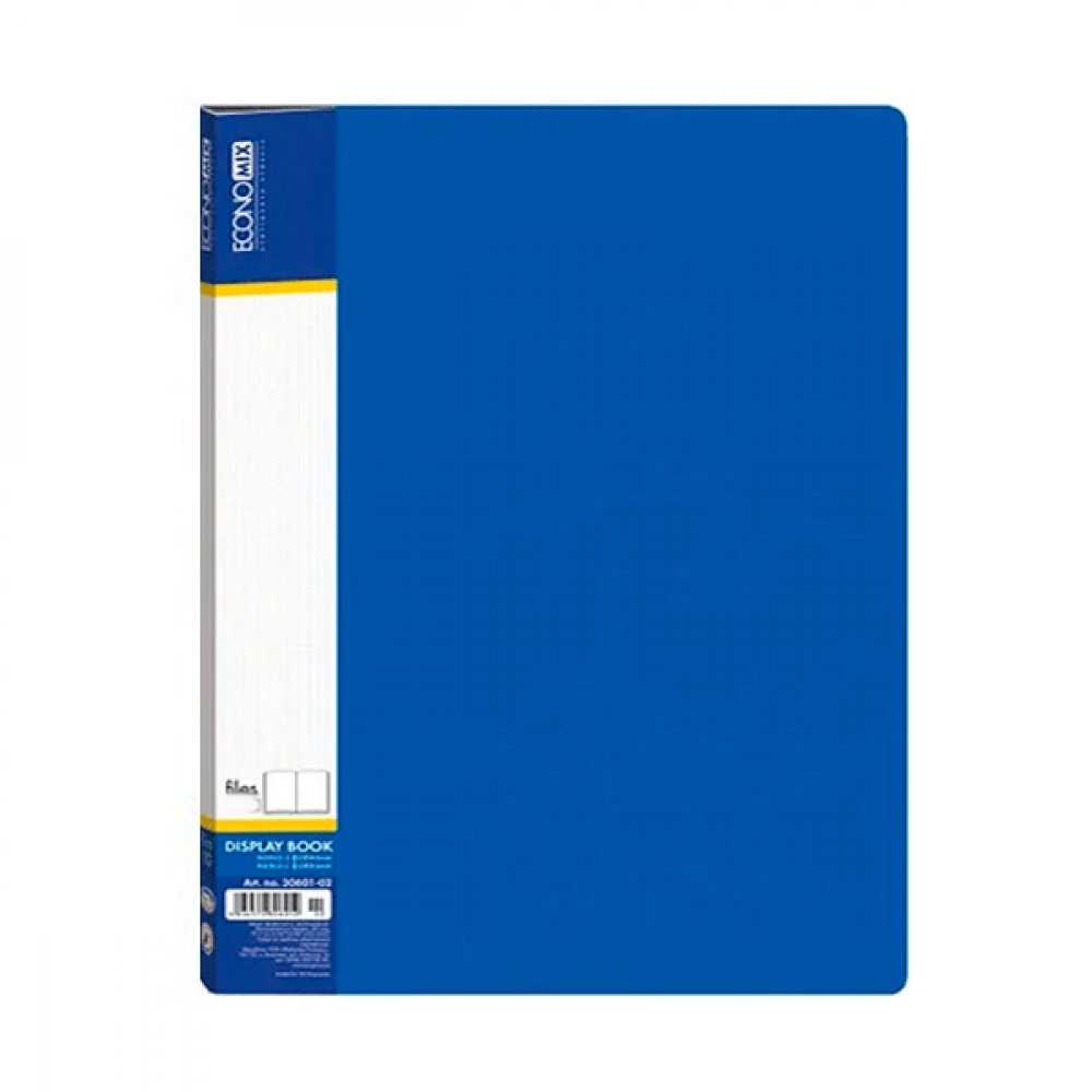 Папка пластикова із 30 файлами А4 Economix E30603-02 синя