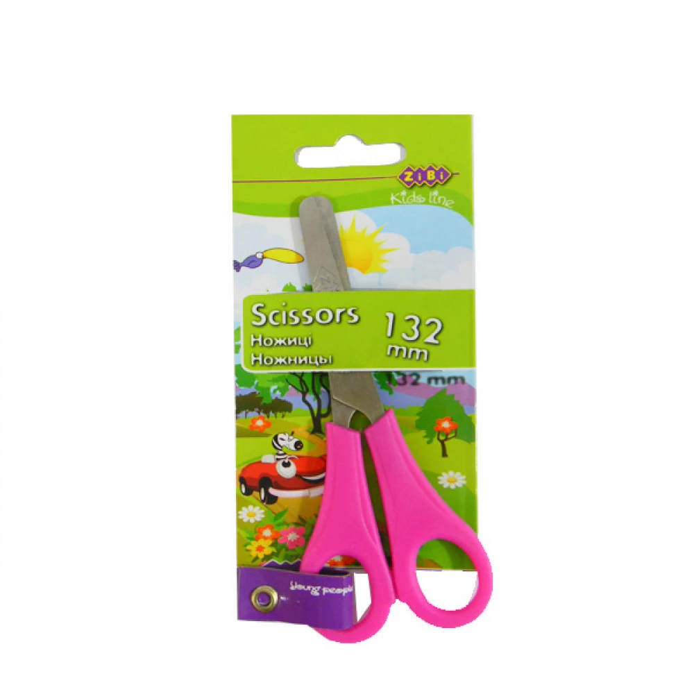 Ножиці з лінійкою ZiBi дитячі 13 см ZB5001-10 рожеві