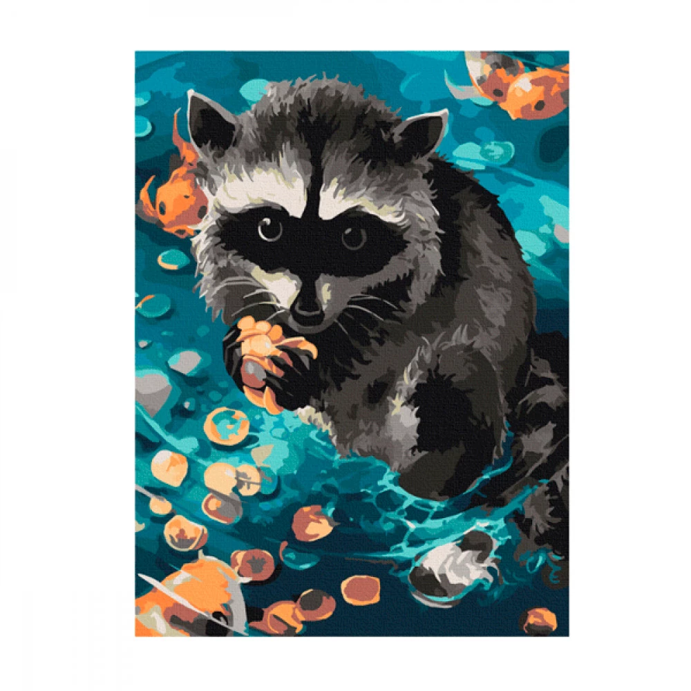 Набір картина за номерерами 40 х 50 см "Енот полоскун" 11615-АС