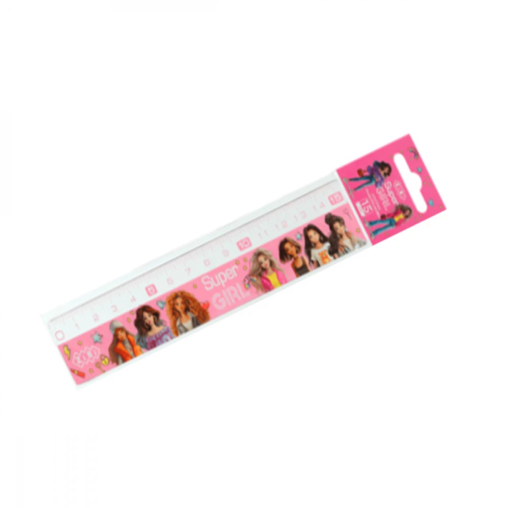Лінійка пластикова 15см ZiBi ZB5614 SUPER GIRL у блістері
