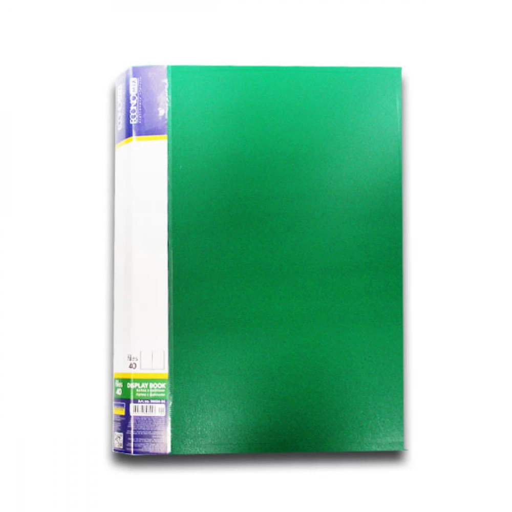 Папка пластикова з 40 файлами А4 Economix E30604-04 зелена