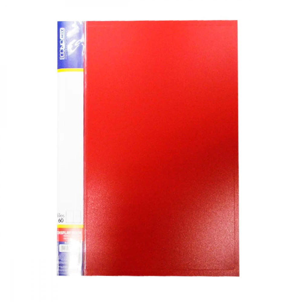 Папка пластикова з 60 файлами А4 "Economix" E30606-03 червона